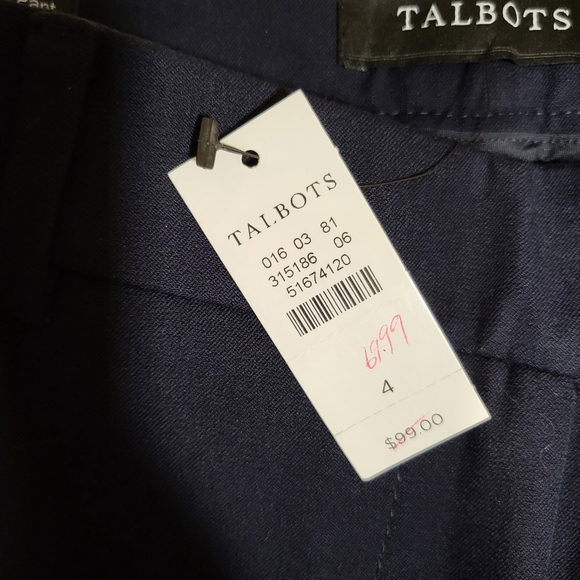 SOLD - Talbots Navy Blue High Waist Straight Pants Size 4 - Picture 4 of 7